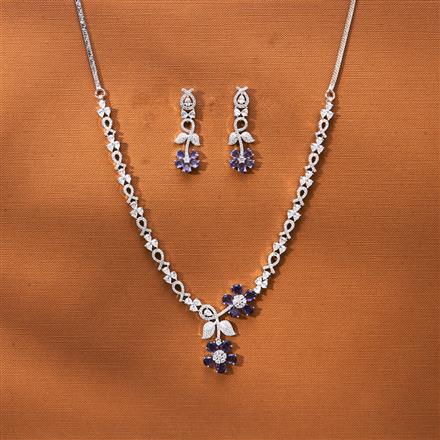 Cz Delicate Necklace With Rhodium Plating