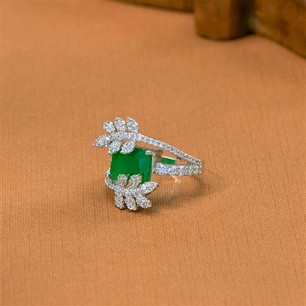 Cz Adjustable Ring With Rhodium Plating Plating