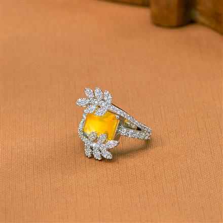 Cz Adjustable Ring With Rhodium Plating Plating