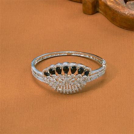 Cz Openable Kada With Rhodium Plating Plating