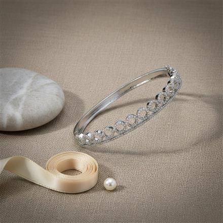 Cz Delicate Kada With 2 Tone Rhodium Plating