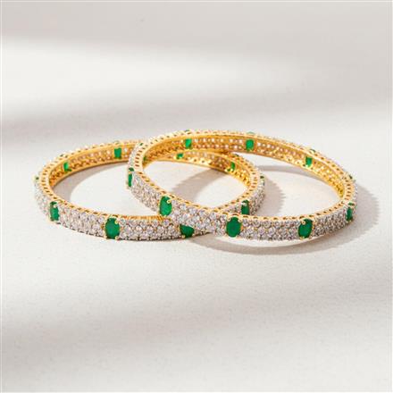 Cubic Zirconia Classic Bangles With 2 Tone Plating