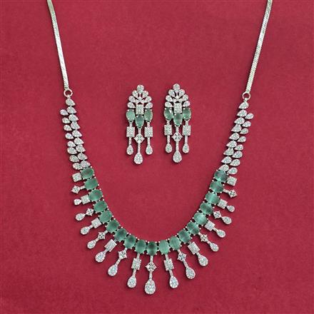 Cz Classic Necklace With Rhodium Plating