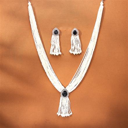 Cubic Zirconia Bandhai Pendant Set With Rhodium Plating