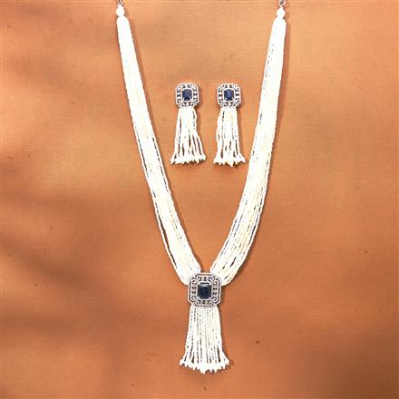 Cubic Zirconia Bandhai Pendant Set With Rhodium Plating