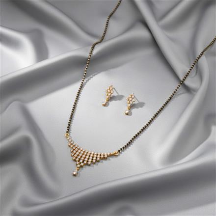 Cz Classic Mangalsutra With 2 Tone Rhodium Plating