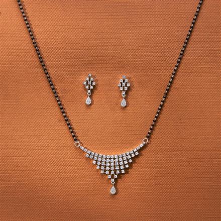 Cz Classic Mangalsutra With 2 Tone Rhodium Plating