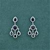 Cz Classic Earring With Rhodium Plating
