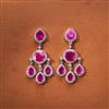 Cz Classic Earring With Rhodium Plating