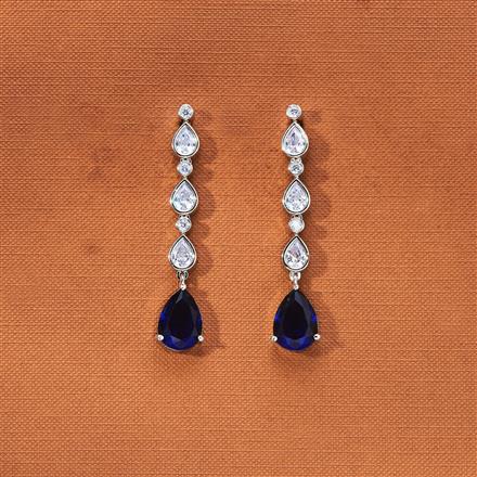 Cz Classic Earring With Rhodium Plating