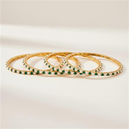 Cz Classic Bangles With Gold Plating