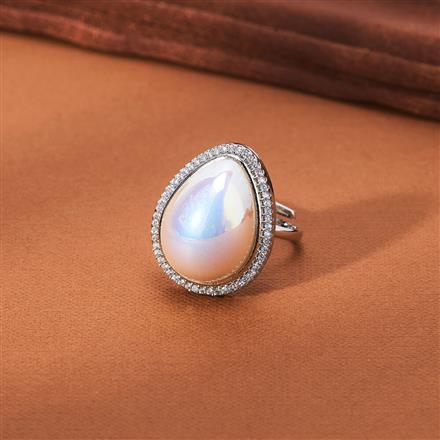 Cz Classic Ring With 2 Tone Rhodium Plating