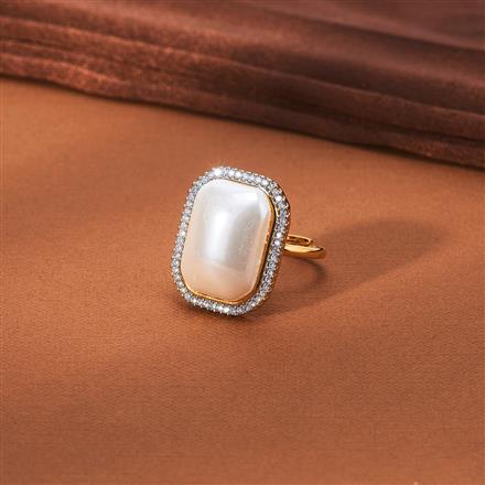 Cz Classic Ring With 2 Tone Rhodium Plating