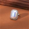 Cz Classic Ring With 2 Tone Rhodium Plating