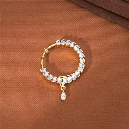 Cz Classic Nose Ring With 2 Tone Rhodium Plating