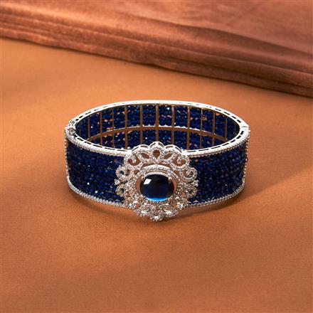 Cz Classic Kada With Rhodium Plating