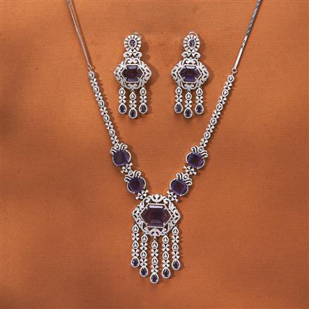 Cz Classic Necklace With Rhodium Plating