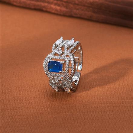 Cz Adjustable Ring With Rhodium Plating