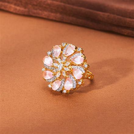 Cz Adjustable Ring With 2 Tone Plating