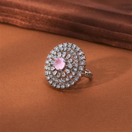 Cz Classic Ring With Rhodium Plating
