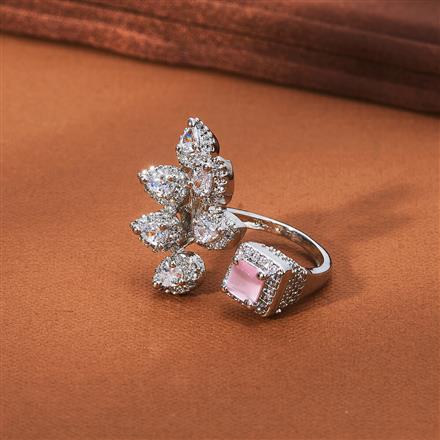 Cz Classic Ring With Rhodium Plating