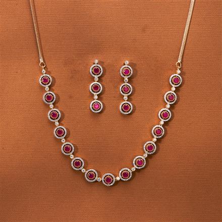 Cz Classic Necklace With 2 Tone Plating