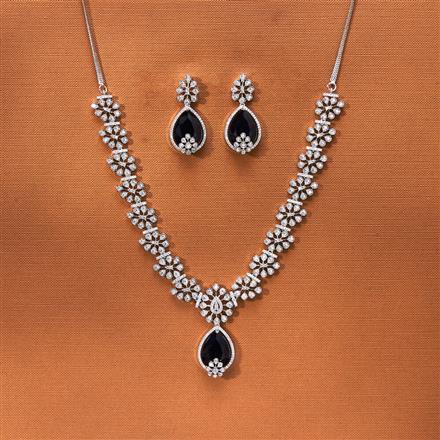 Cz Classic Necklace With Rhodium Plating