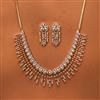 Cz Classic Necklace With 2 Tone Rhodium Plating