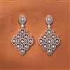 Cz Classic Earring With 2 Tone Rhodium Plating