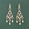 Cz Classic Earring With 2 Tone Rhodium Mehndi Plating