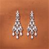 Cz Classic Earring With 2 Tone Rhodium Mehndi Plating