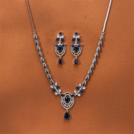Cz Classic Necklace With Rhodium Plating
