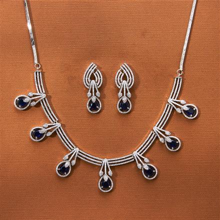 Cz Classic Necklace With Rhodium Plating