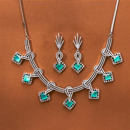 Cz Classic Necklace With Rhodium Plating