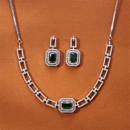 Cubic Zirconia Classic Necklace With Rhodium Plating