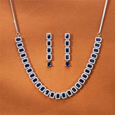 Cubic Zirconia Delicate Necklace With Rhodium Plating