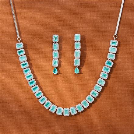 Cubic Zirconia Delicate Necklace With Rhodium Plating