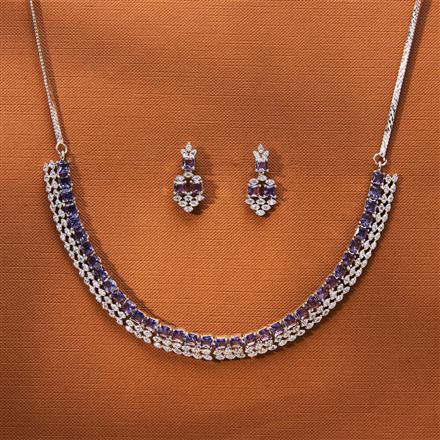 Cubic Zirconia Delicate Necklace With Rhodium Plating