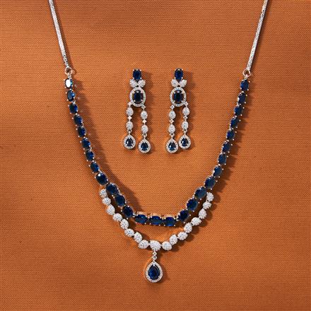 Cubic Zirconia Delicate Necklace With Rhodium Plating