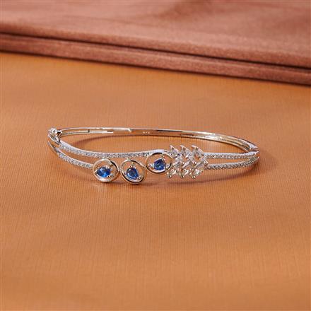 Cubic Zirconia Delicate Kada With Rhodium Plating
