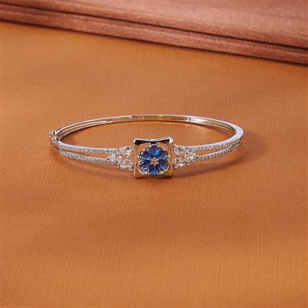 Cubic Zirconia Delicate Kada With Rhodium Plating