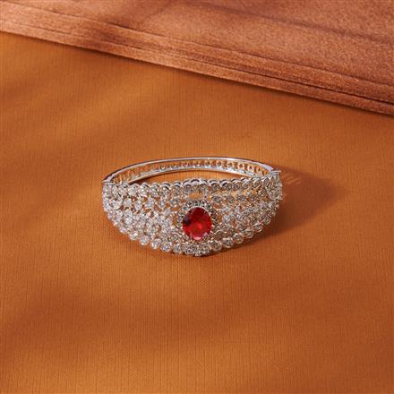 Cubic Zirconia Classic Kada With Rhodium Plating