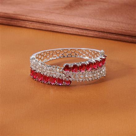 Cubic Zirconia Classic Kada With Rhodium Plating
