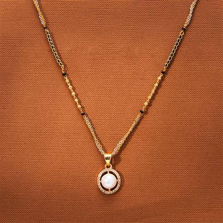 Cubic Zirconia Dokiya Mangalsutra With 2 Tone Plating