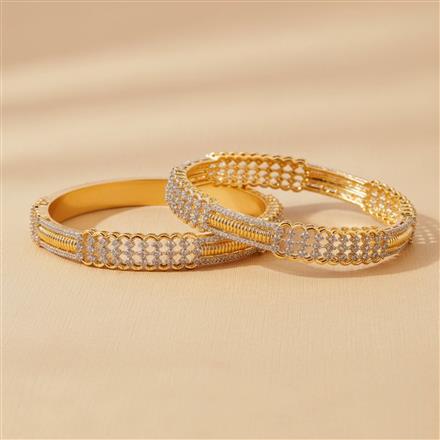 Cubic Zirconia Classic Bangles With 2 Tone Plating