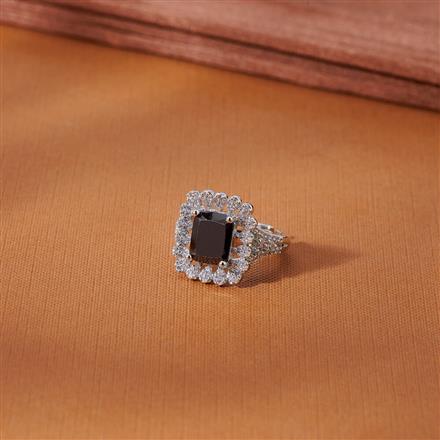Cubic Zirconia Delicate Ring With Rhodium Plating