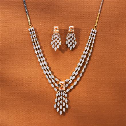 Cubic Zirconia Classic Necklace With 2 Tone Plating