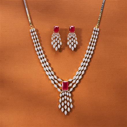 Cubic Zirconia Classic Necklace With 2 Tone Plating