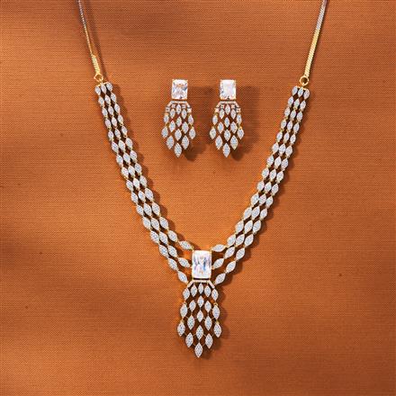 Cubic Zirconia Classic Necklace With 2 Tone Plating