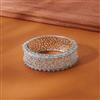 Cubic Zirconia Classic Kada With Rhodium Plating
